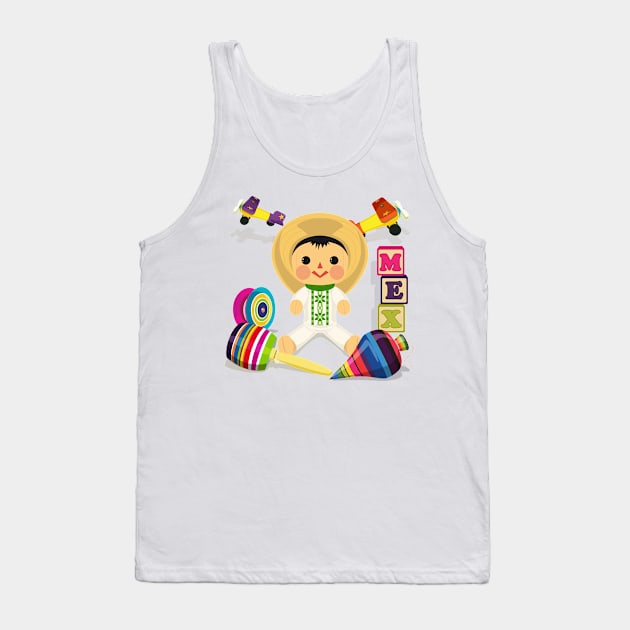 Mexican Toys. Traditional Mexican Toys Tank Top by Akbaly